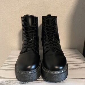 Black Platform Combat Boots